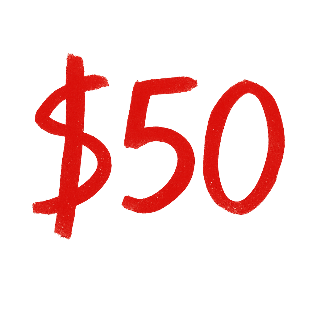 $50 price